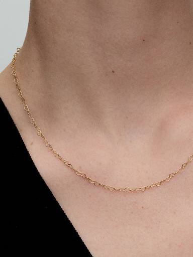 Collar Corazones Unidos Dorado