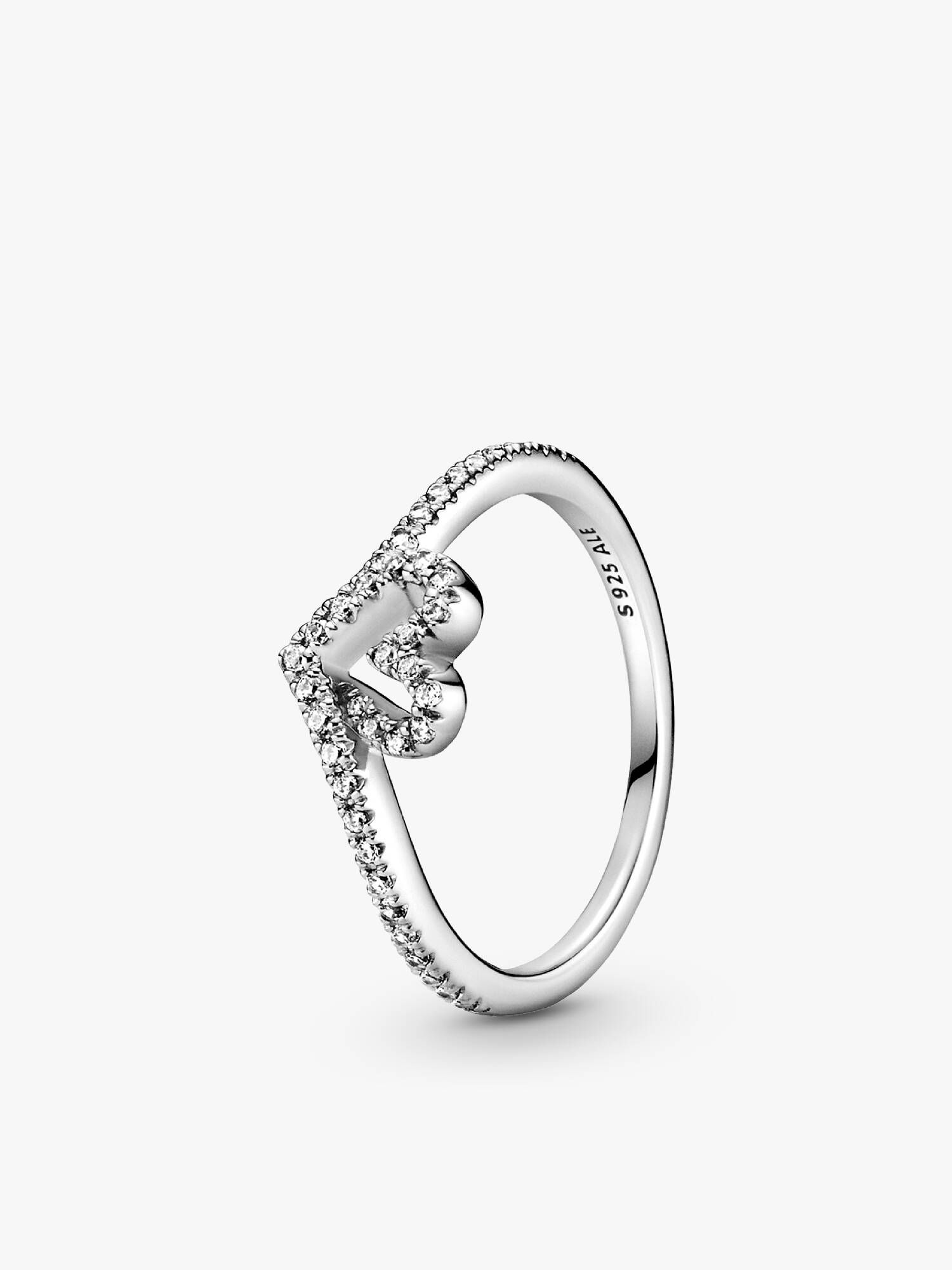 Anillo Hueso De Los Deseos Con Corazón Brillante