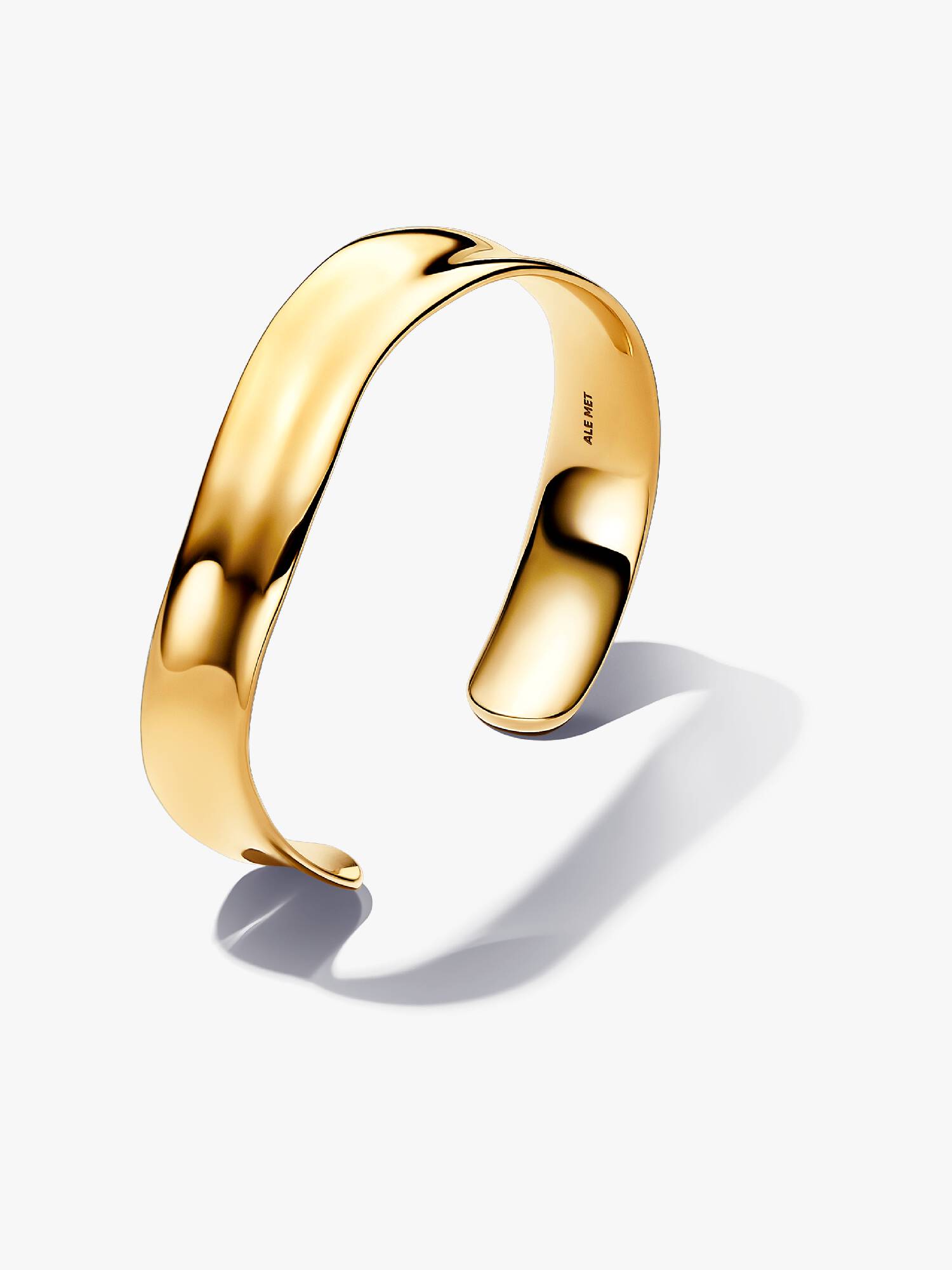 Brazalete Rígida Ancha Abierta Forma Orgánica 17 cm