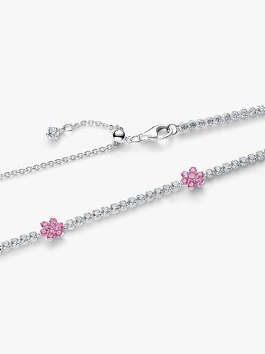 Collar de Tenis Flor Rosa