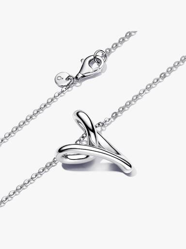 Collar Corazón Forma Orgánica Plata