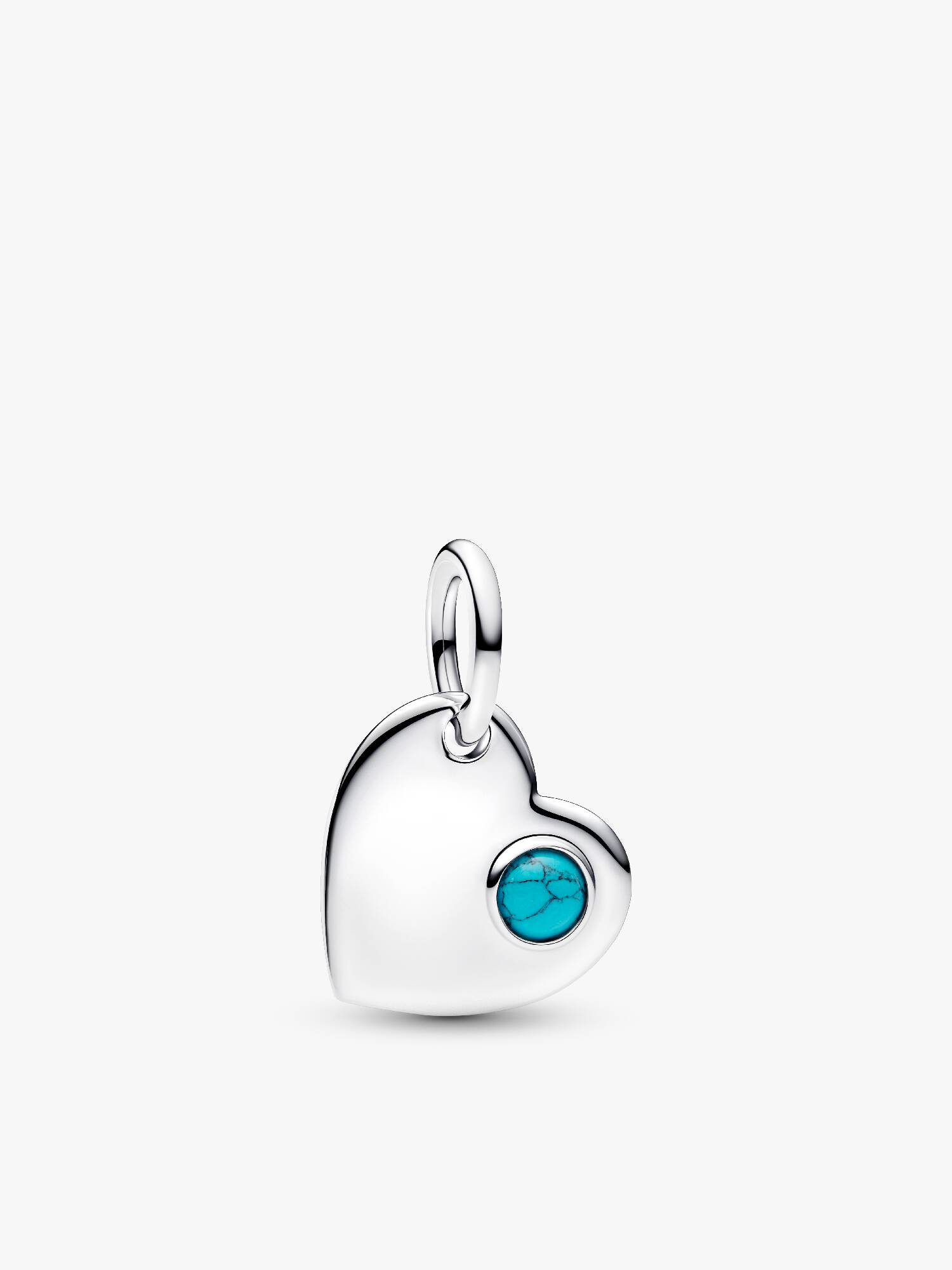 Charm Colgante Corazón de Piedra Azul Turquesa para Grabar