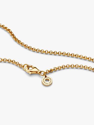 Collar De Cadena Rolo En Bañado Oro 14K