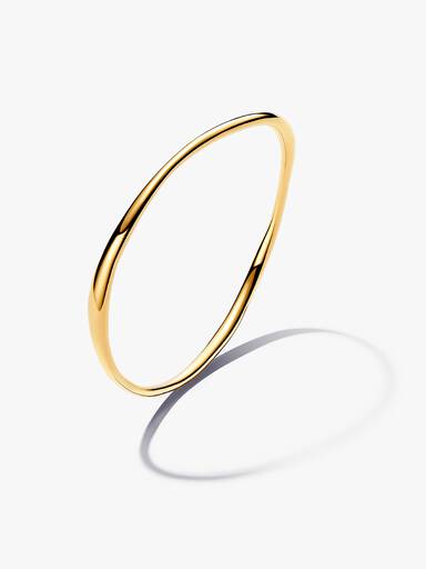 Brazalete Rígido Forma Orgánica Dorado 17 cm