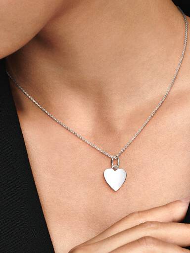Dije Etiqueta Corazón para Grabar Plateado