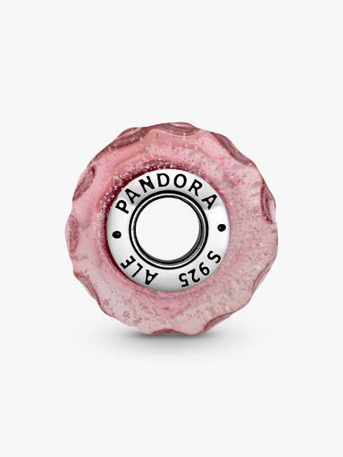 Charm de Cristal de Murano Rosa Fantasía Ondulado