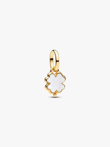 Charm colgante Trébol de cuatro hojas blanco