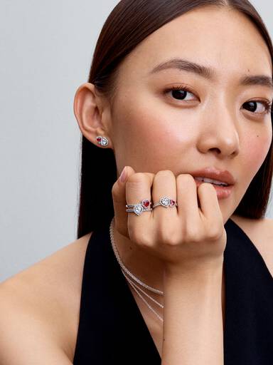 Anillo Halo Corazones