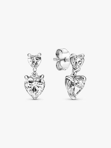 Aros De Botón Corazón Doble Reluciente
