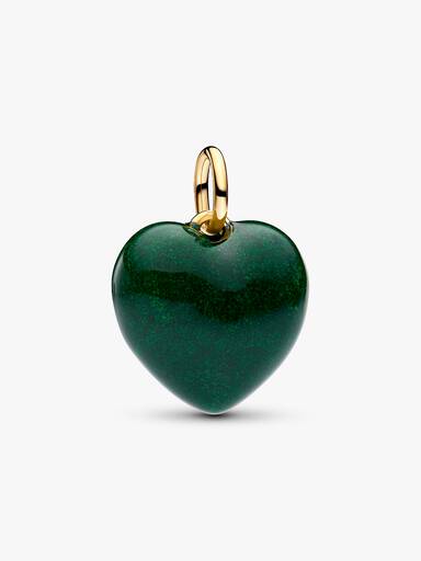 Charm Colgante Corazón Inflado Verde