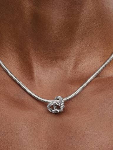 Charm Corazón Nudo Infinito y Pavé Talla única