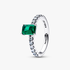 Anillo Halo Rectangular verde Brillante Anillo Halo Rectangular verde Brillante