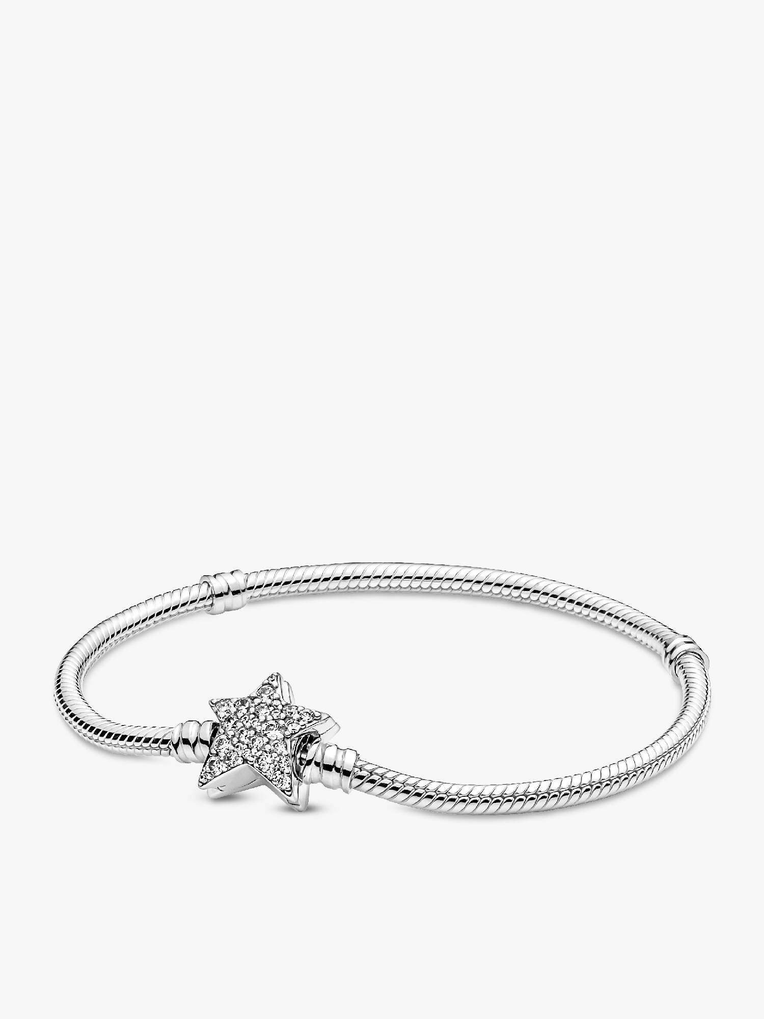 Brazalete Pandora Moments Cadena De Serpiente Cierre Estrella Asimétrica 16 cm