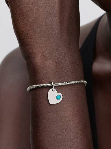 Charm Colgante Corazón de Piedra Azul Turquesa para Grabar