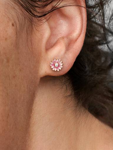 Aros de Botón Margarita Rosa Talla única