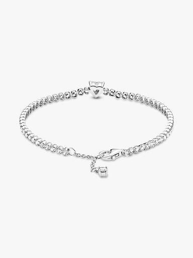 Brazalete En Plata De Ley Corazon Brillante