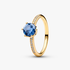Anillo solitario Corona brillante azul Anillo solitario Corona brillante azul