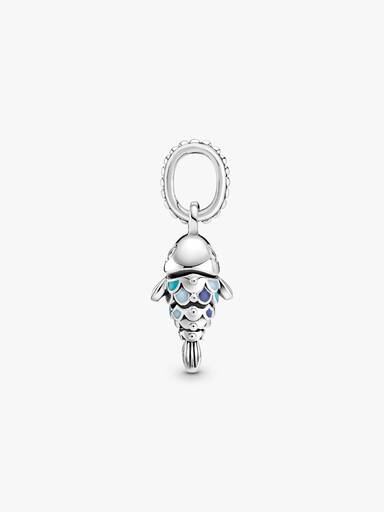 Charm Colgante Pez Con Escamas Azules