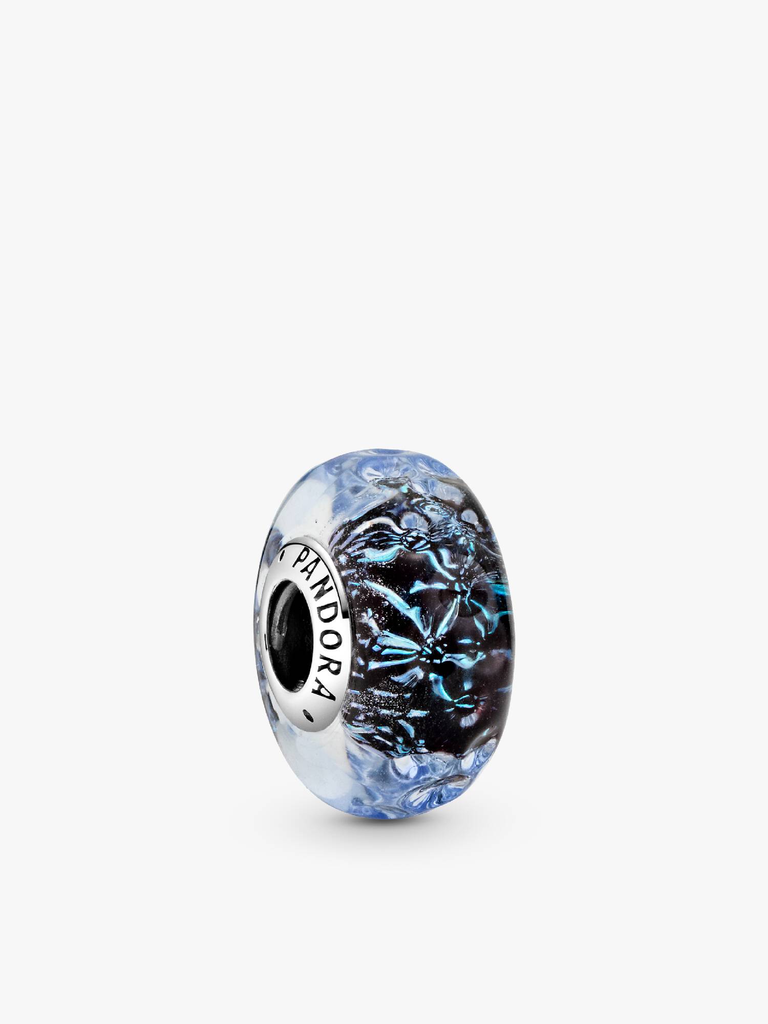 Charm Océano Ondulante De Cristal Murano Azul Oscuro