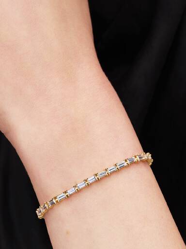 Brazalete de tenis baguette brillante