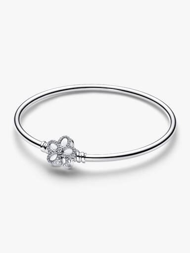 Brazalete rígido Flor en Pavé