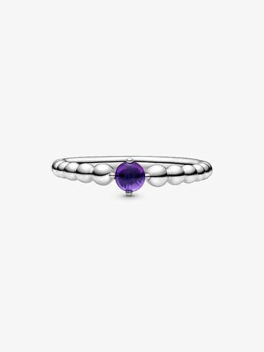Anillo de cuentas con piedra natal de febrero