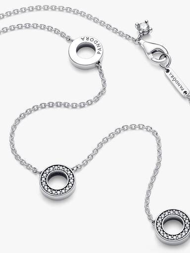 Collar de Cadena Círculos de Pavé 50 cm