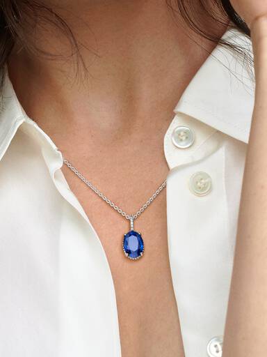 Collar En Plata Halo Brillante 45 cm