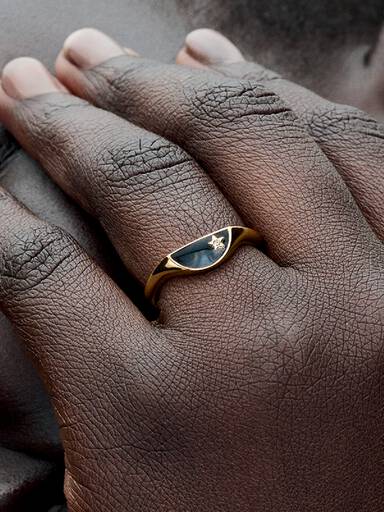 Anillo Pandora ME Mitad Sello Esmaltado Oro