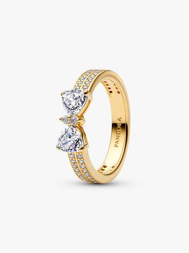 Anillo Doble Fila Lazo Brillante