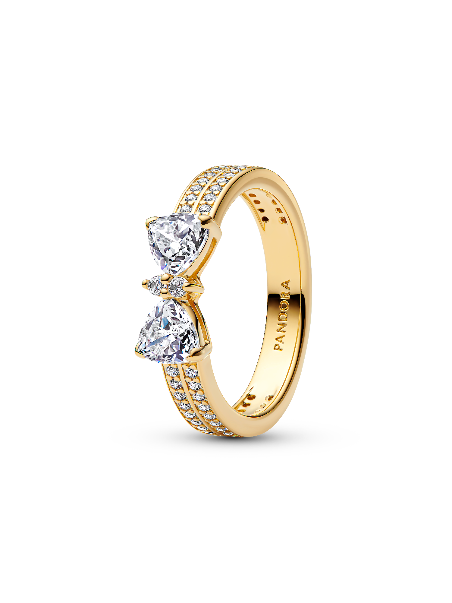 Anillo Doble Fila Lazo Brillante