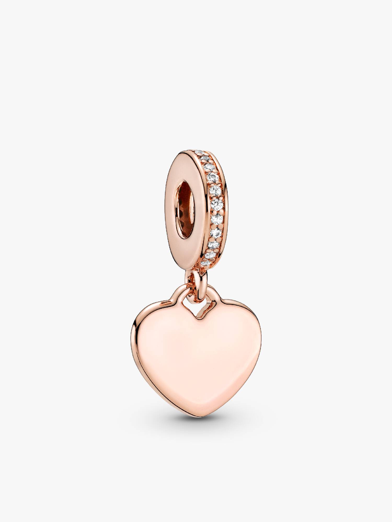 Charm Dije Etiqueta de Corazón para Grabar Rosa