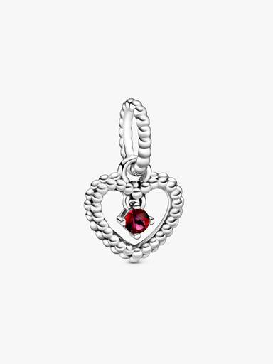 Charm Colgante Corazón con Piedra Natal de Julio