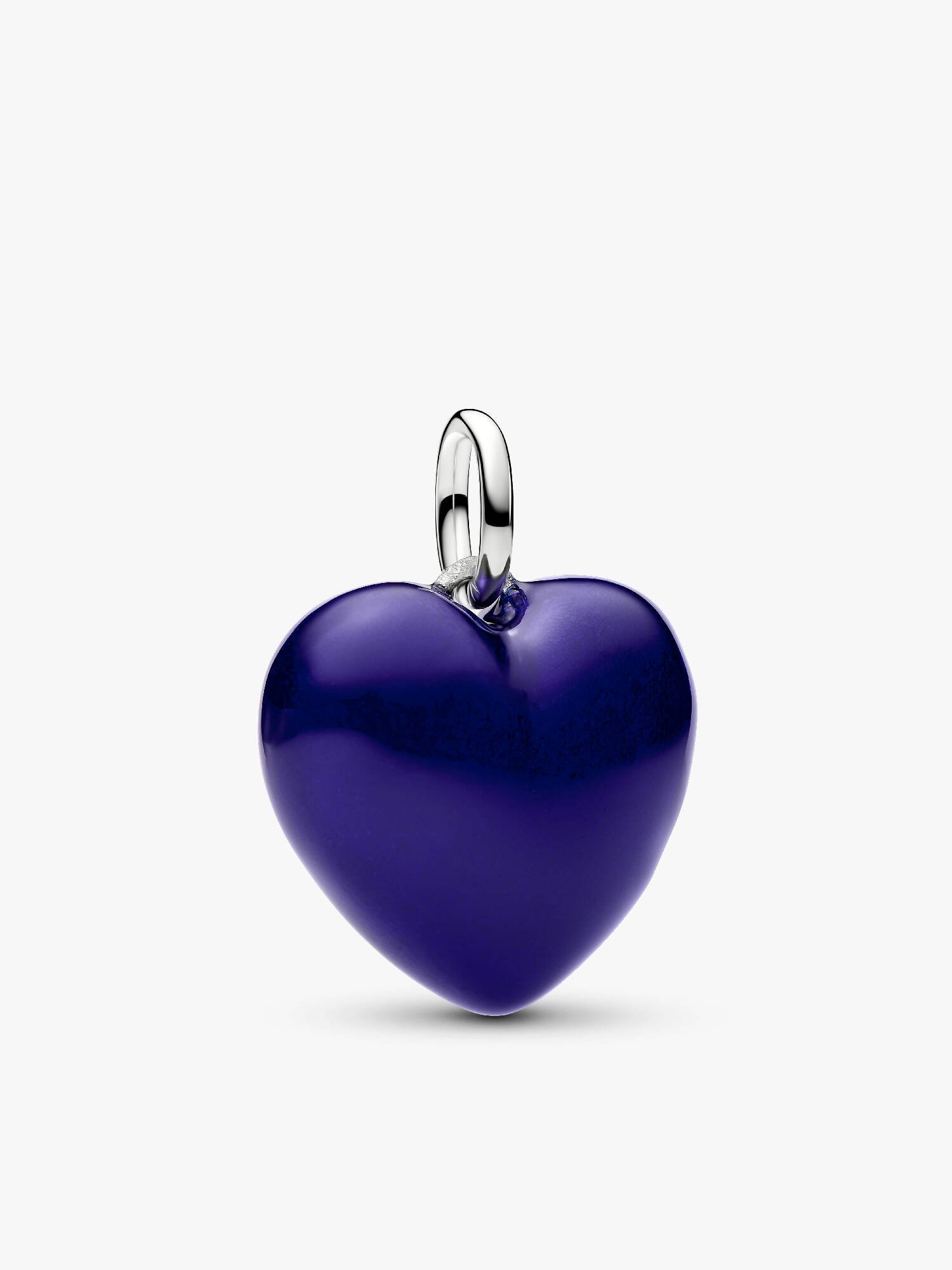 Charm colgante de corazón azul acolchonado