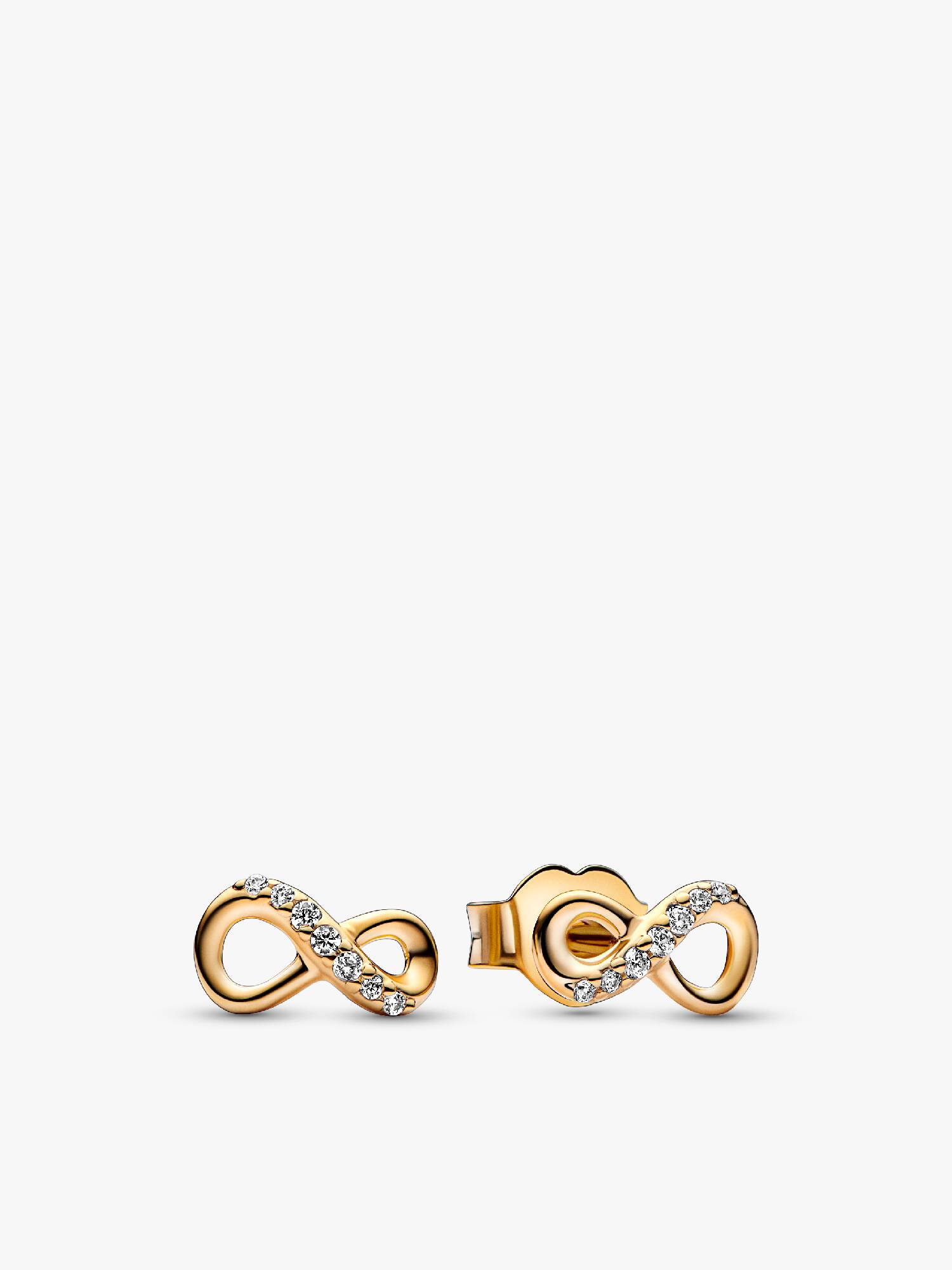 Aros de Botón Infinito Brillante