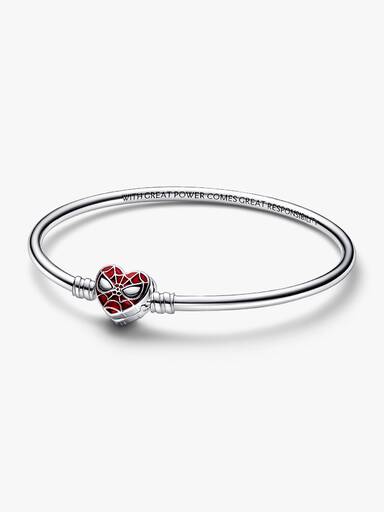 Brazalete rígido con broche de máscara de Spider-Man de Marvel de Pandora Moments