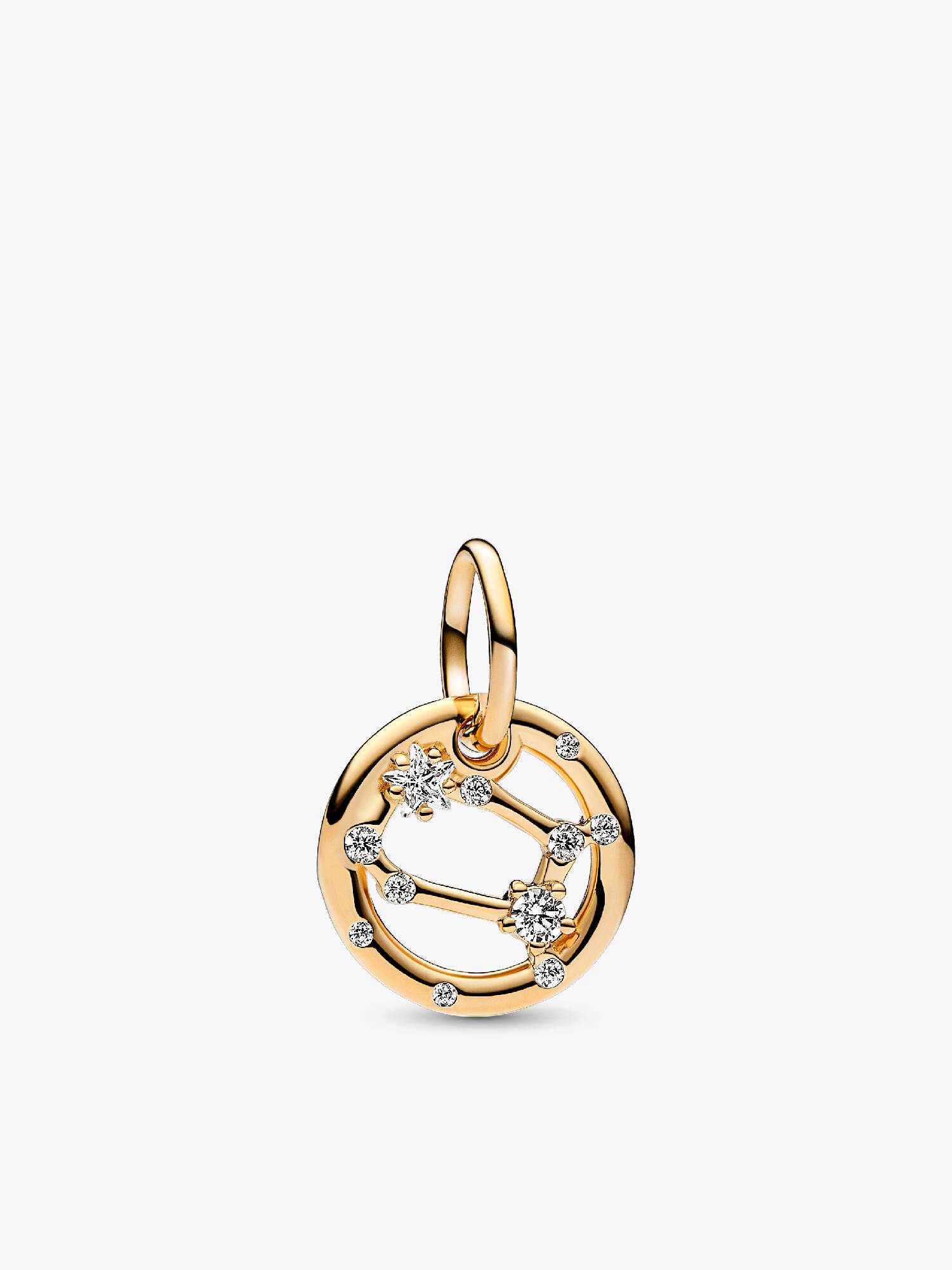 Charm Colgante Zodiaco Géminis Recubrimiento en Oro de 14k Talla única