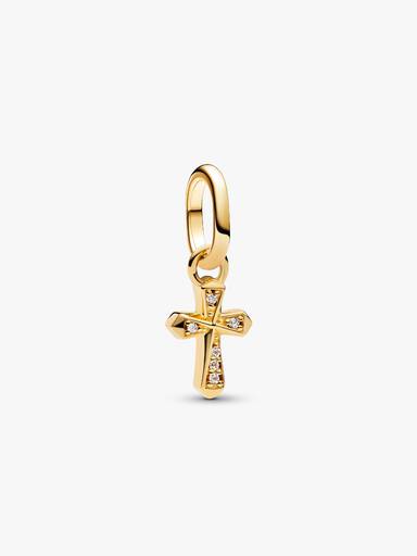 Mini charm colgante cruz brillante