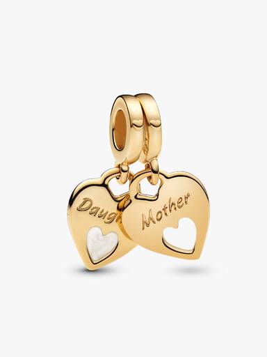 Charm Colgante Divisible Corazón Doble