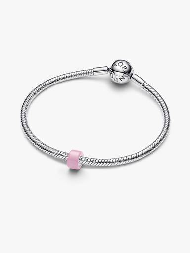 Charm Cubo de amor de cristal de Murano rosa