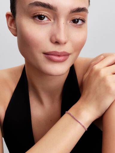 Brazalete de tenis pequeño rosa