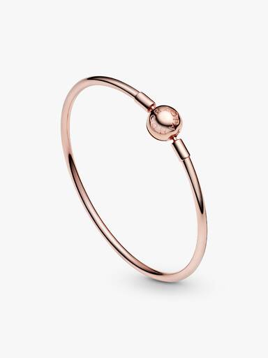 Brazalete rígido Pandora Moments en Recubrimiento en Oro Rosa de 14k 17 cm