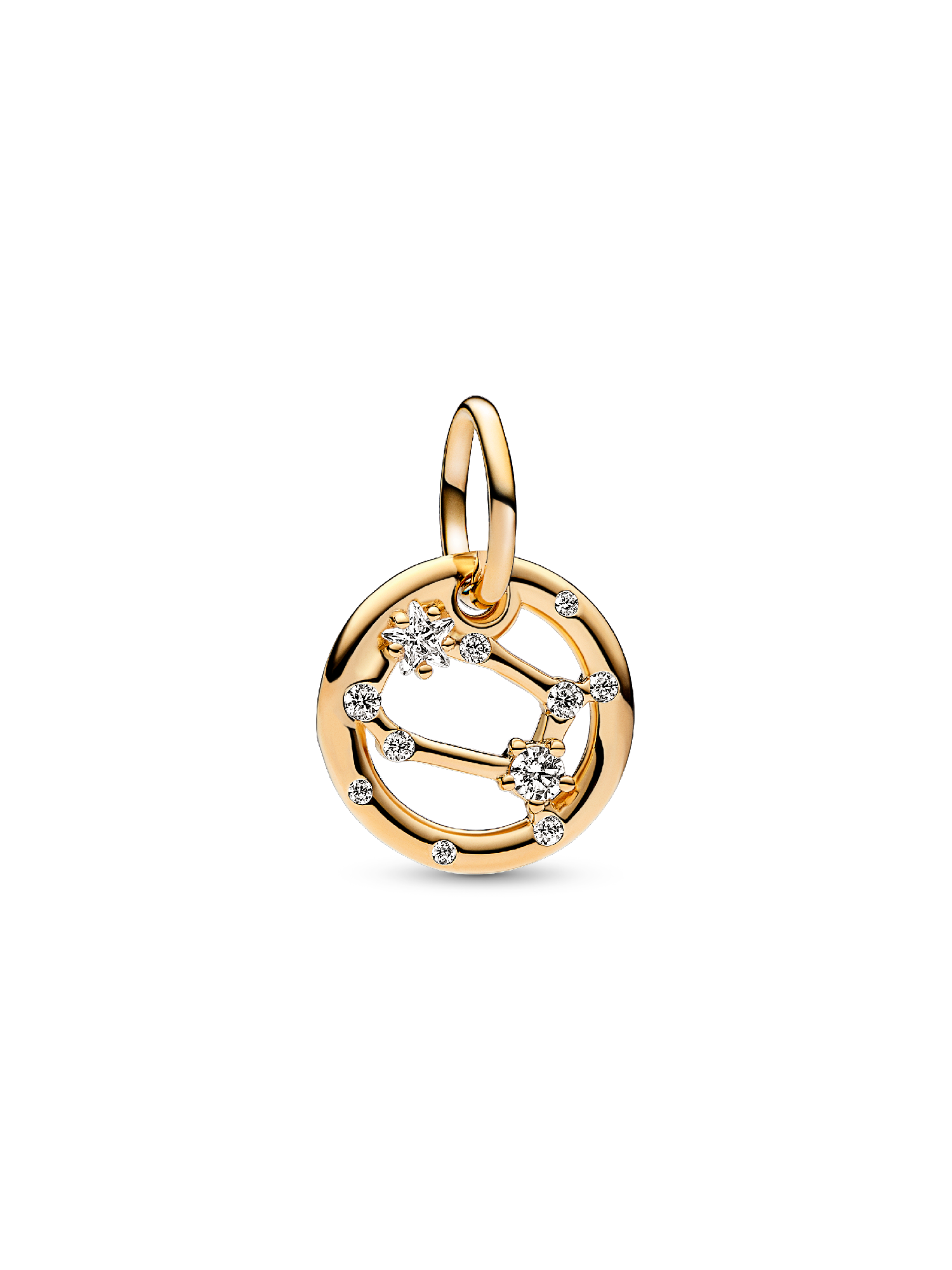 Charm Colgante Zodiaco Géminis Recubrimiento en Oro de 14k Talla única