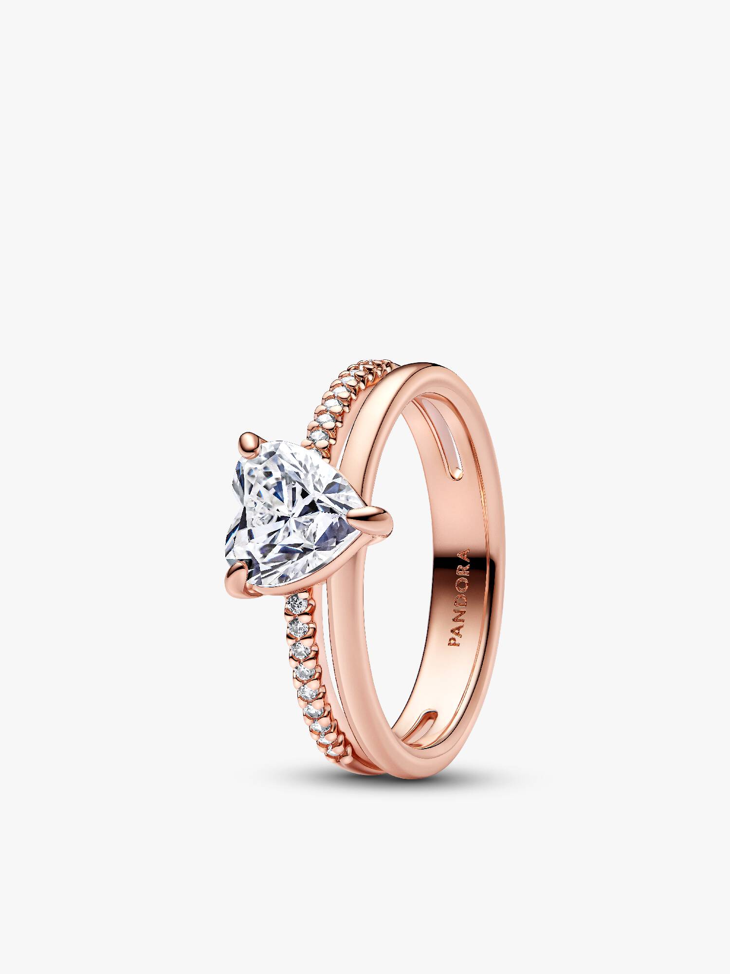 Anillo doble banda con corazón