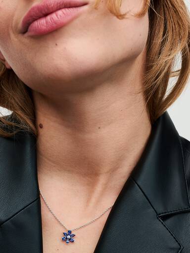 Collar Herbario Brillante Azul 45 cm