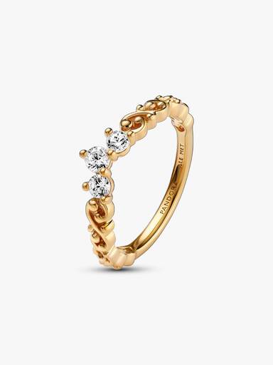 Anillo Tiara Remolino Real Bañado en Oro de 14k