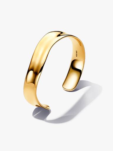 Brazalete Rígida Ancha Abierta Forma Orgánica 17 cm