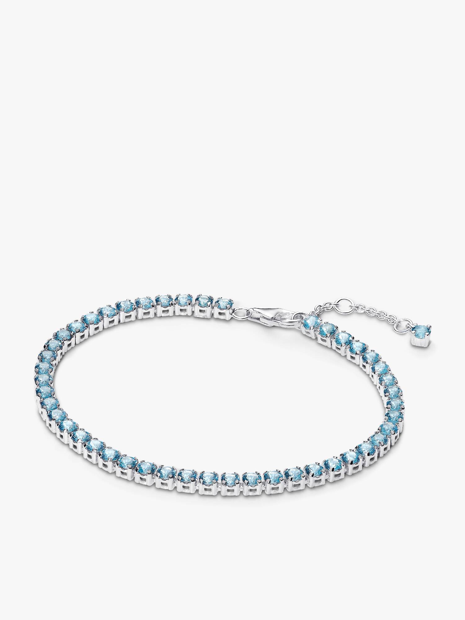 Brazalete de tenis azul claro reluciente