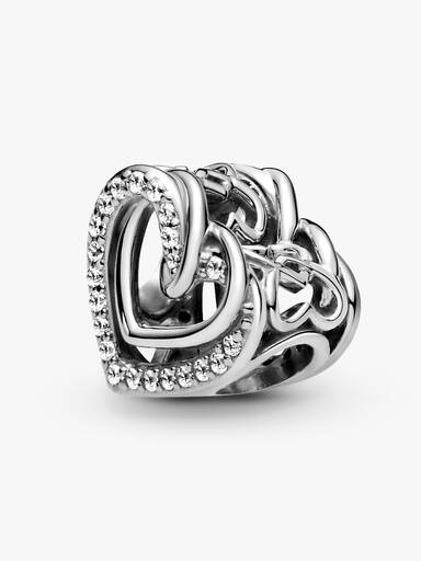 Charm Corazones entrelazados resplandecientes