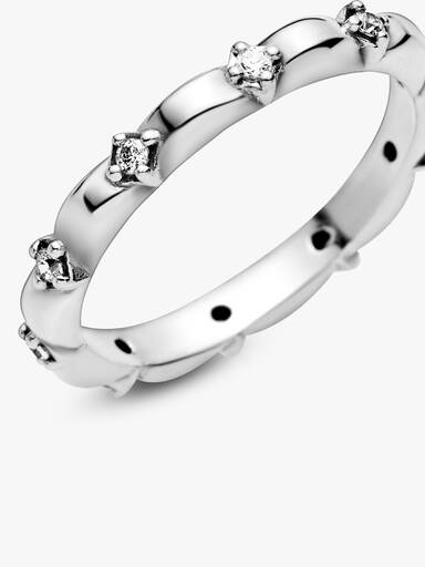 Sterling silver ring with clear cubic zirconia